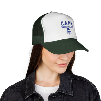 C.A.P.A. Compliance Unit Trucker Cap — Vintage Folding Chair Patch Hat
