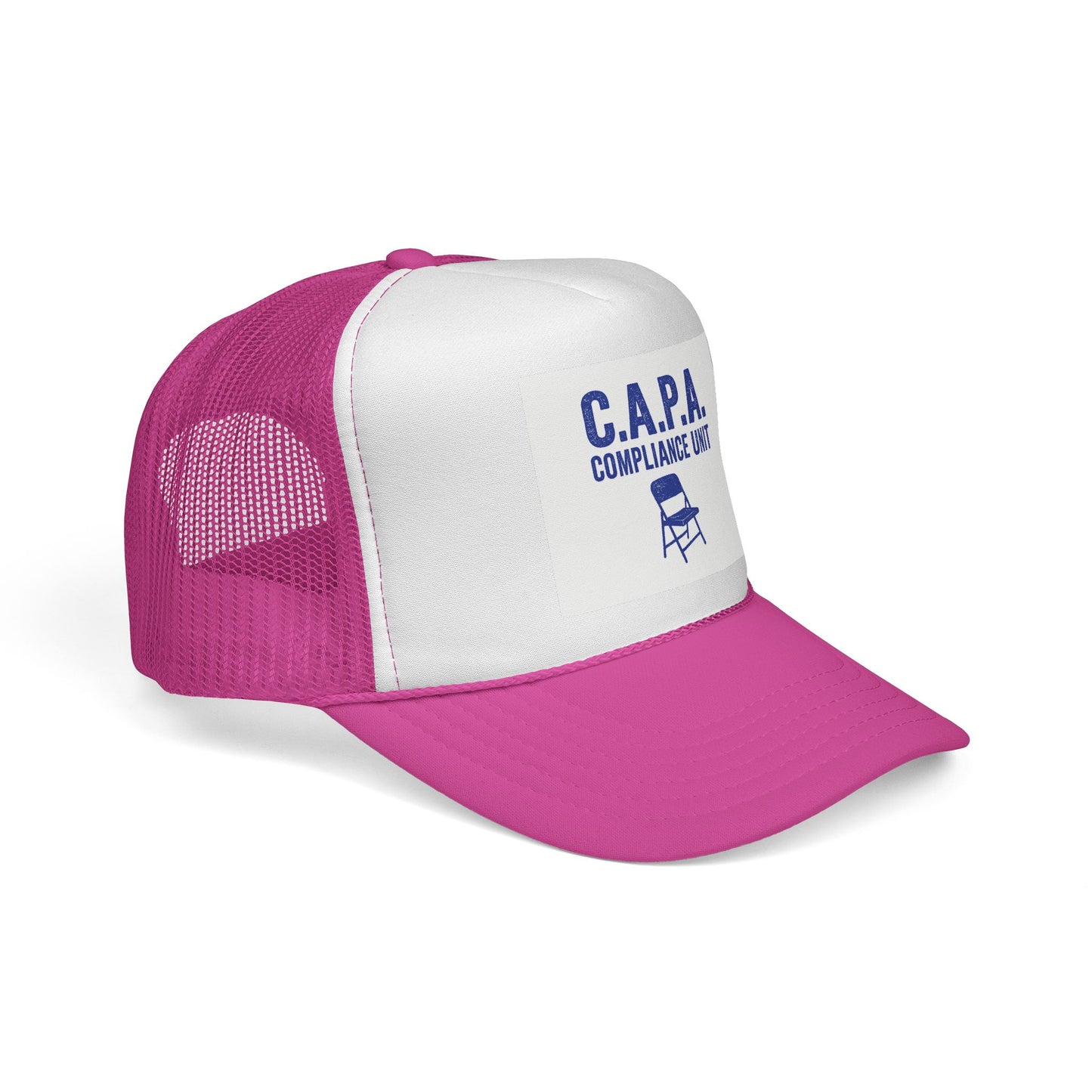 C.A.P.A. Compliance Unit Trucker Cap — Vintage Folding Chair Patch Hat