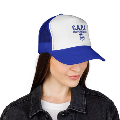 C.A.P.A. Compliance Unit Trucker Cap — Vintage Folding Chair Patch Hat