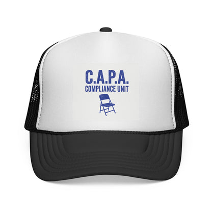 C.A.P.A. Compliance Unit Trucker Cap — Vintage Folding Chair Patch Hat