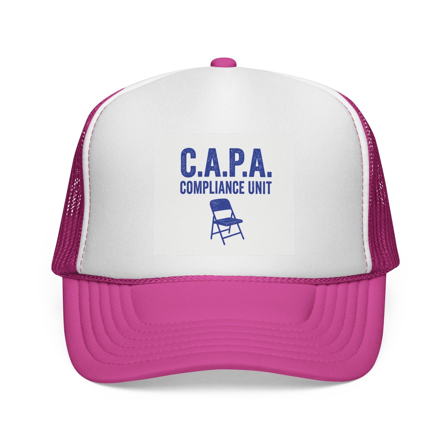 C.A.P.A. Compliance Unit Trucker Cap — Vintage Folding Chair Patch Hat
